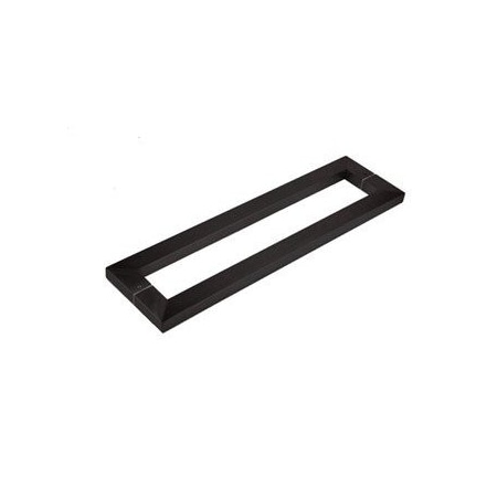 Delaney Hardware 17 in. Black Barn Door Hardware Double Sided Square Pull Handle BD0664